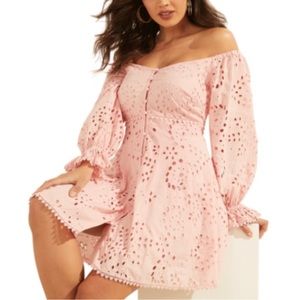 Dollie Off Shoulder Eyelet Dress